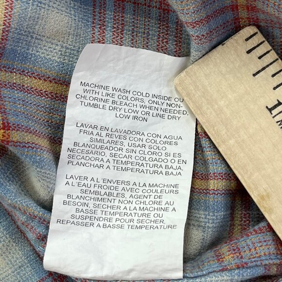 Wrangler Men's XL Blue Red Long Sleeve Plaid Button-Up Rancher Shirt 112315588 - Picture 10 of 11